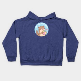 Cute Little Otter Play Well With Otters Pun Kids Hoodie